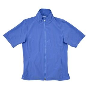 Zero Restriction Golf Jacket Womens Size Medium Blue Short Sleeve Rain Coat
